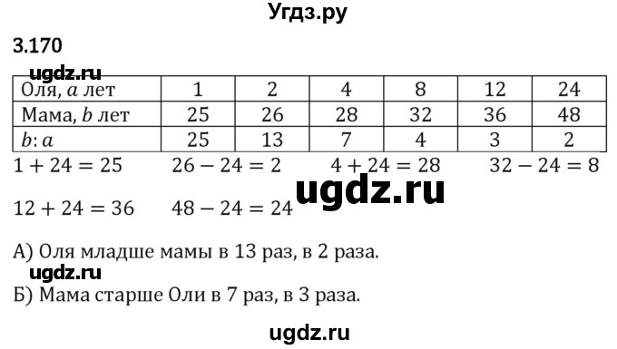 ГДЗ (Решебник 2023) по математике 5 класс Виленкин Н.Я. / §3 / упражнение / 3.170