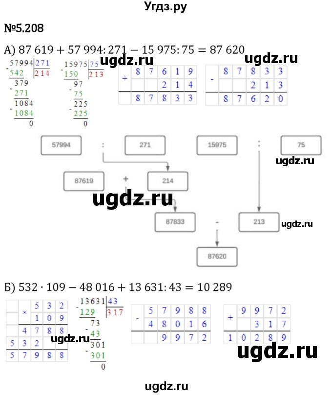ГДЗ (Решебник 2023) по математике 5 класс Виленкин Н.Я. / §5 / упражнение / 5.208