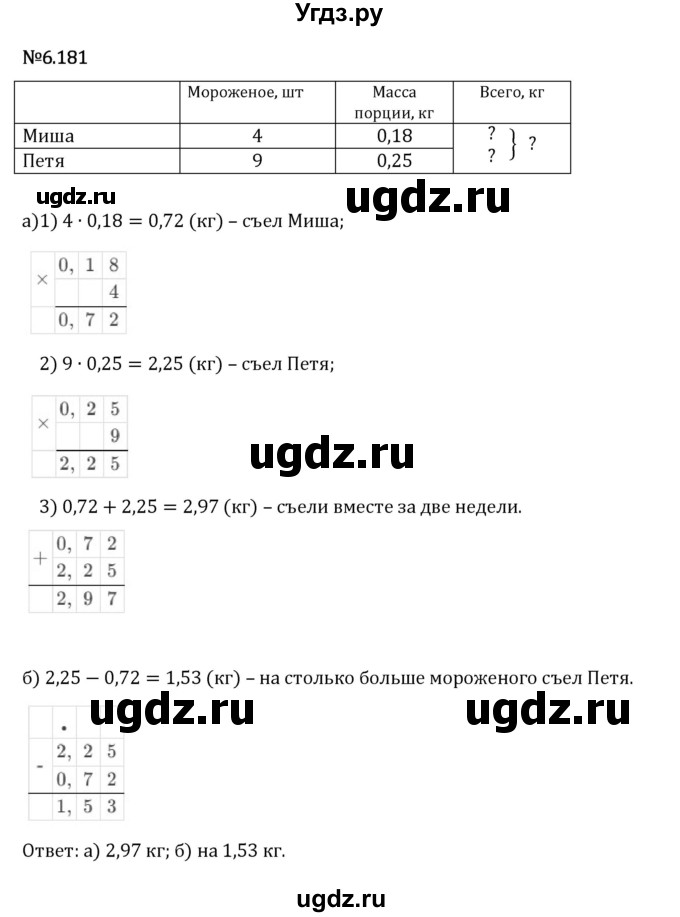 ГДЗ (Решебник 2023) по математике 5 класс Виленкин Н.Я. / §6 / упражнение / 6.181