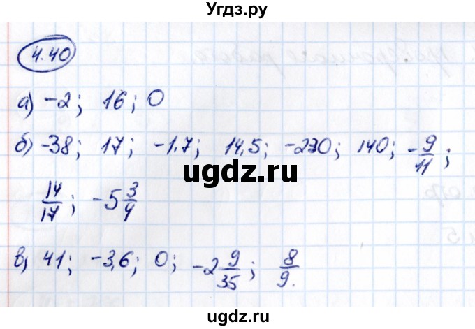 ГДЗ (Решебник к учебнику 2021) по математике 6 класс Виленкин Н.Я. / §4 / упражнение / 4.40