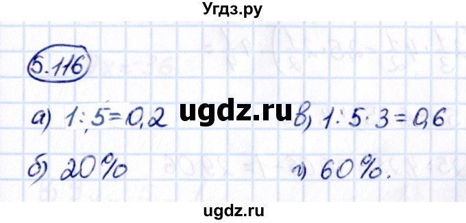 ГДЗ (Решебник к учебнику 2021) по математике 6 класс Виленкин Н.Я. / §5 / упражнение / 5.116