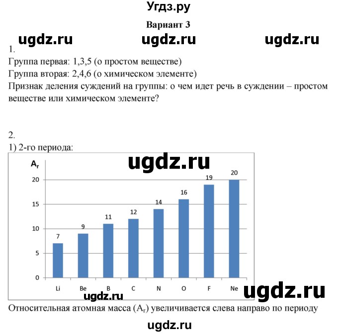 ГДЗ (Решебник) по химии 8 класс (контрольные измерительные материалы (ким)) Корощенко А.С. / раздел 1 / тема 2 / Вариант 3