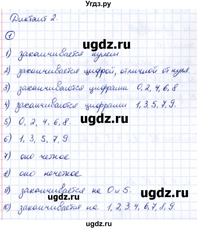 ГДЗ (Решебник) по математике 6 класс (Математические диктанты, Контрольные работы (из Методического пособия)) Буцко Е.В. / диктант / 2