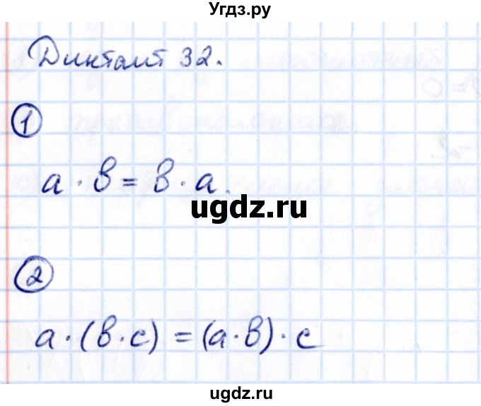 ГДЗ (Решебник) по математике 6 класс (Математические диктанты, Контрольные работы (из Методического пособия)) Буцко Е.В. / диктант / 32