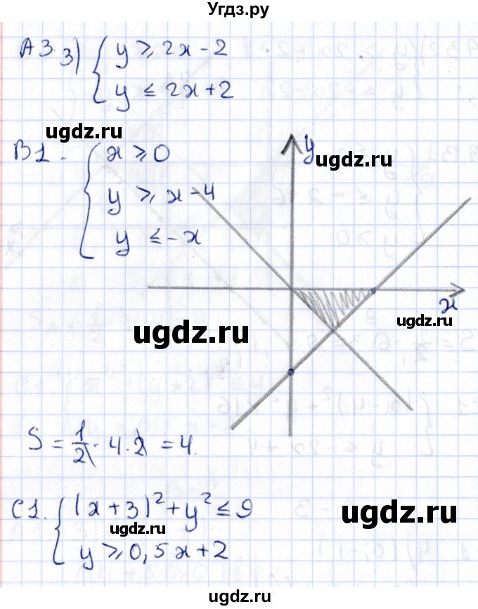 ГДЗ (Решебник) по алгебре 9 класс (самостоятельные и контрольные работы) Ю.А. Глазков / самостоятельная работа / самостоятельная работа 9 (вариант) / 3(продолжение 2)