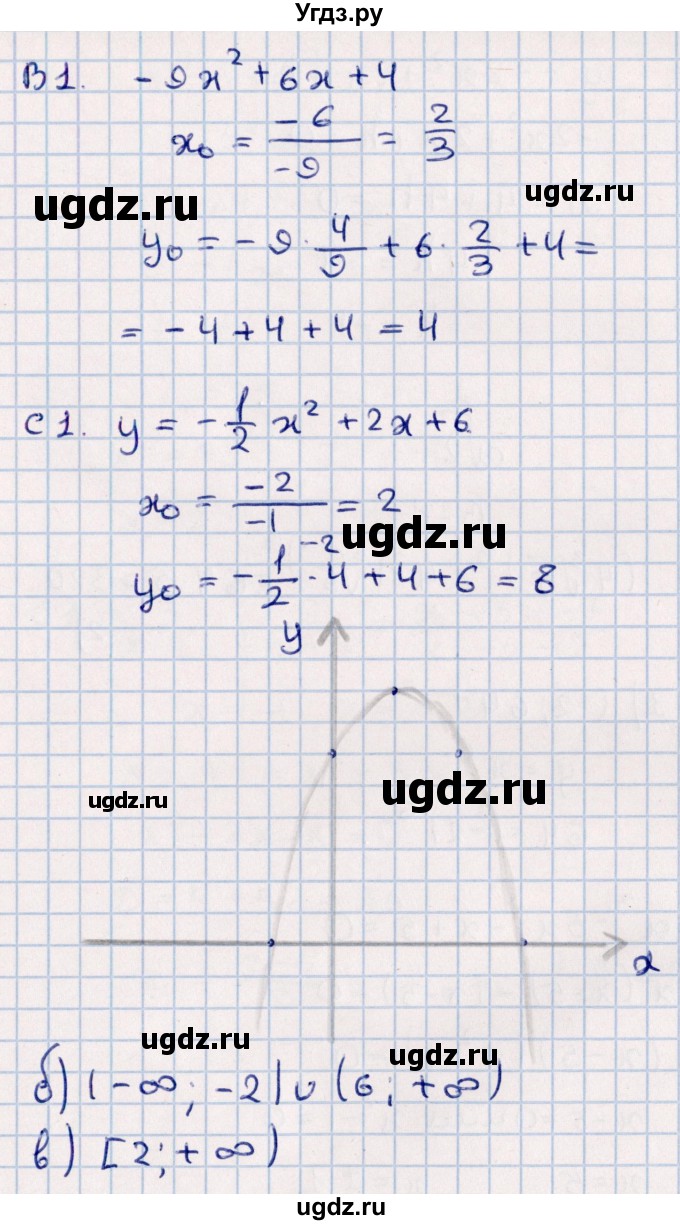 ГДЗ (Решебник) по алгебре 9 класс (самостоятельные и контрольные работы) Ю.А. Глазков / контрольная работа / контрольная работа 1 (вариант) / 4(продолжение 2)