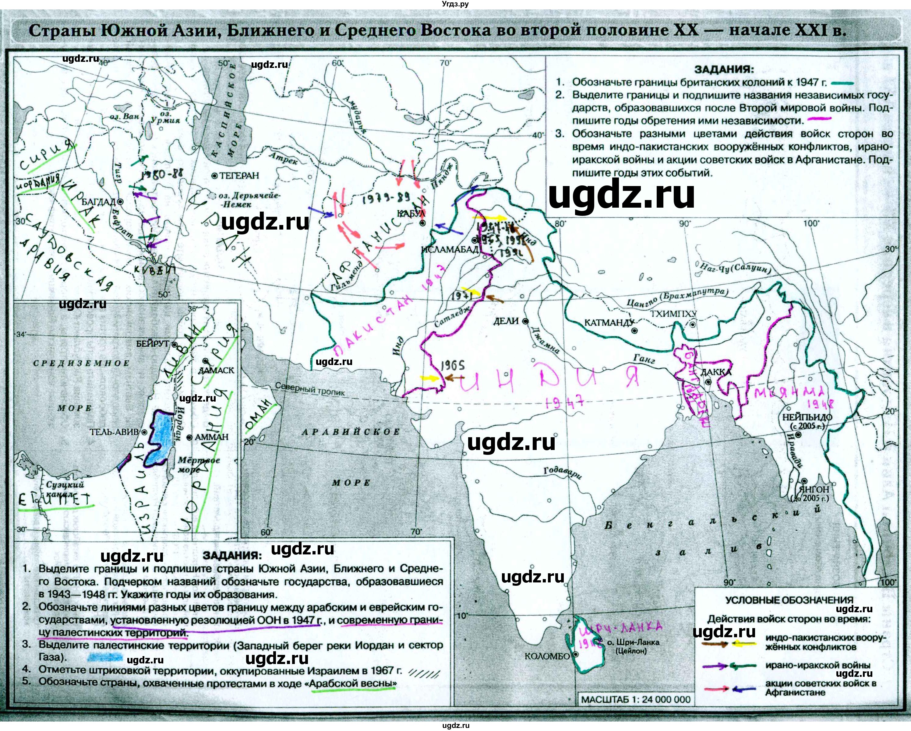 ГДЗ (Решебник) по истории 9 класс (контурные карты) Курбский Н.А. / страница / 14
