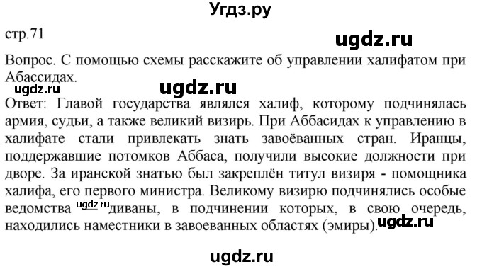 ГДЗ (Решебник) по истории 6 класс (История Средних веков) Абрамов А.В. / страница / 71