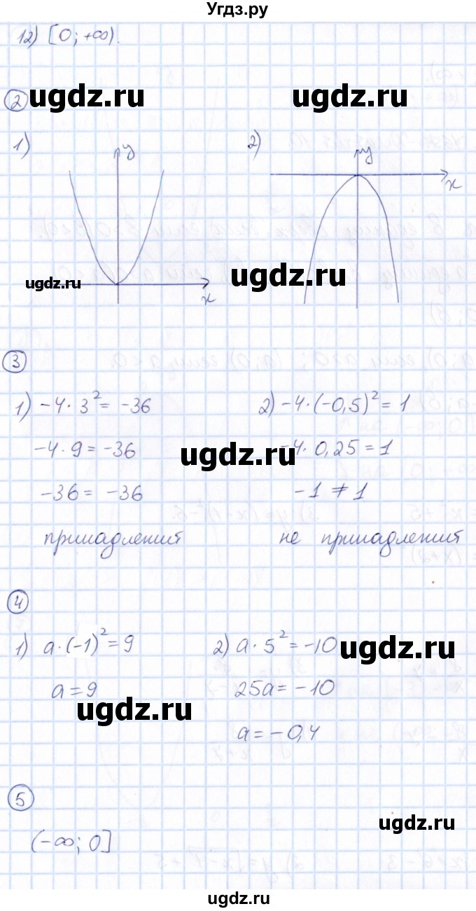 ГДЗ (Решебник) по алгебре 9 класс (Математические диктанты, Контрольные работы (из Методического пособия)) Буцко Е.В. / диктант / 9(продолжение 2)