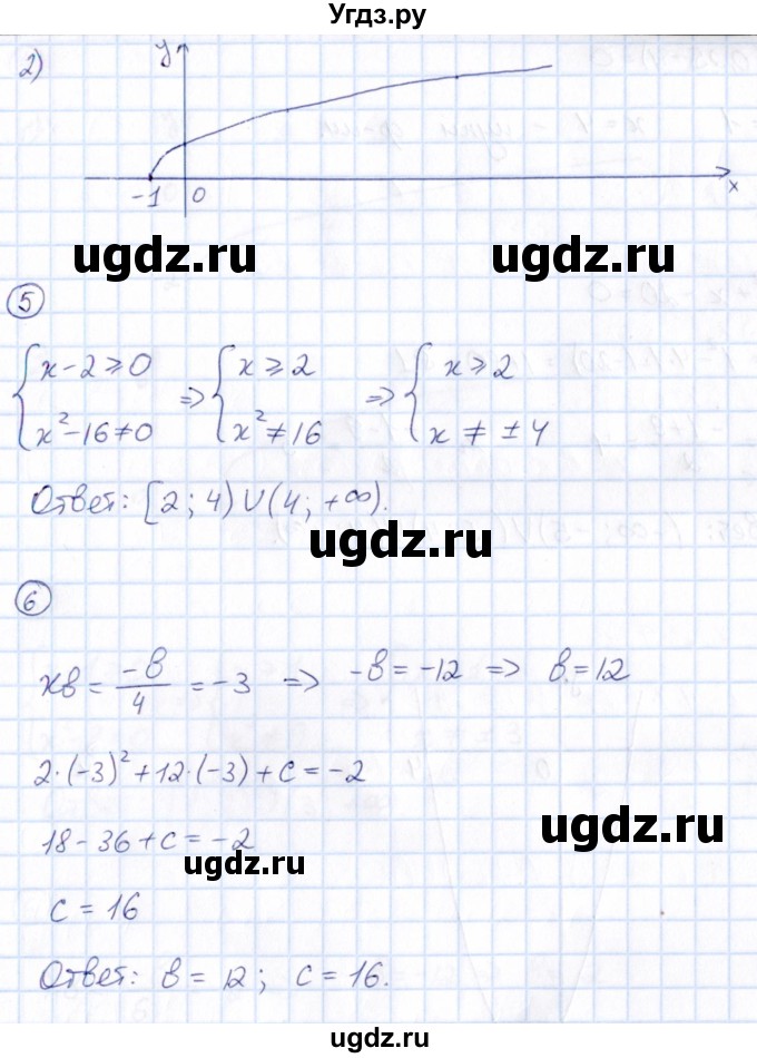 ГДЗ (Решебник) по алгебре 9 класс (Математические диктанты, Контрольные работы (из Методического пособия)) Буцко Е.В. / контрольная работа / КР-2 / Вариант 1(продолжение 3)