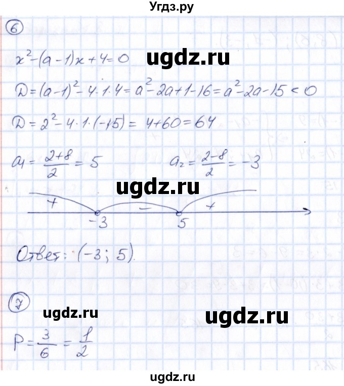 ГДЗ (Решебник) по алгебре 9 класс (Математические диктанты, Контрольные работы (из Методического пособия)) Буцко Е.В. / контрольная работа / КР-6 / Вариант 3(продолжение 3)