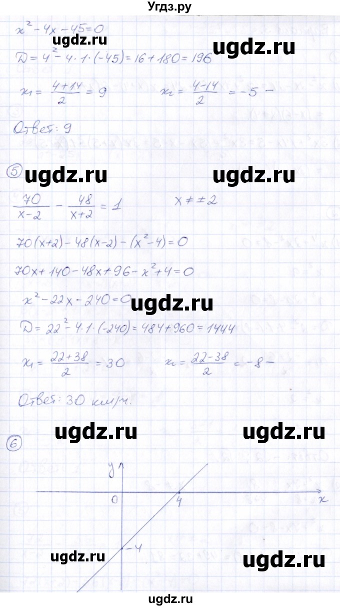 ГДЗ (Решебник) по алгебре 8 класс (Математические диктанты, Контрольные работы (из Методического пособия)) Буцко Е.В. / контрольная работа / КР-6 / Вариант 2(продолжение 3)