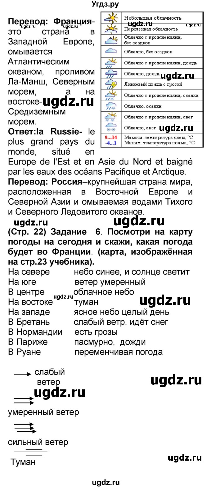 ГДЗ (Решебник) по французскому языку 7 класс Селиванова Н.А. / страница / 22(продолжение 3)