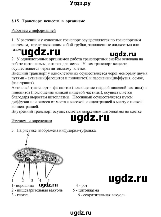 ГДЗ (Решебник) по биологии 9 класс (рабочая тетрадь) Е.К. Касперская / параграф / 15