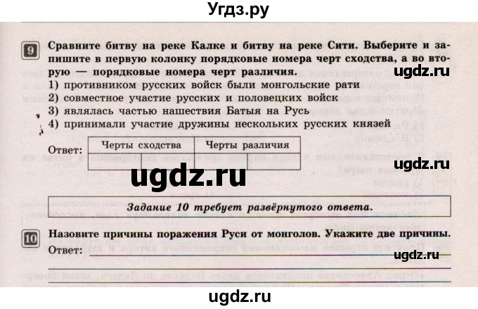 ГДЗ (Учебник) по истории 6 класс (Тематический контроль (История России)) Гаврилина Ю.Г. / тема 