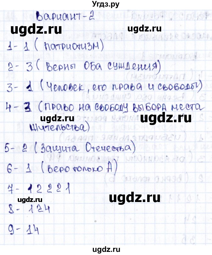 ГДЗ (Решебник) по обществознанию 5 класс (Тематический контроль) Лобанов И.А. / тема 