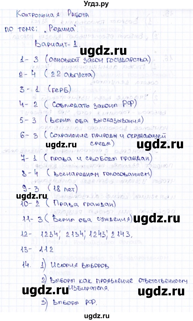 ГДЗ (Решебник) по обществознанию 5 класс (Тематический контроль) Лобанов И.А. / тема 