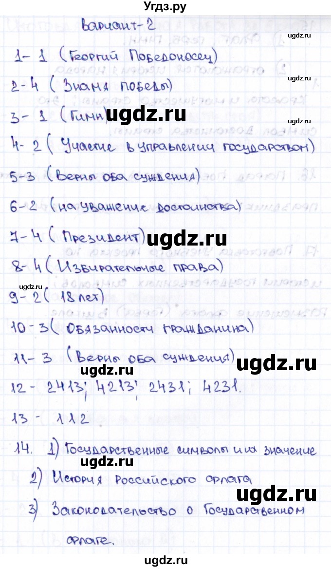 ГДЗ (Решебник) по обществознанию 5 класс (Тематический контроль) Лобанов И.А. / тема 