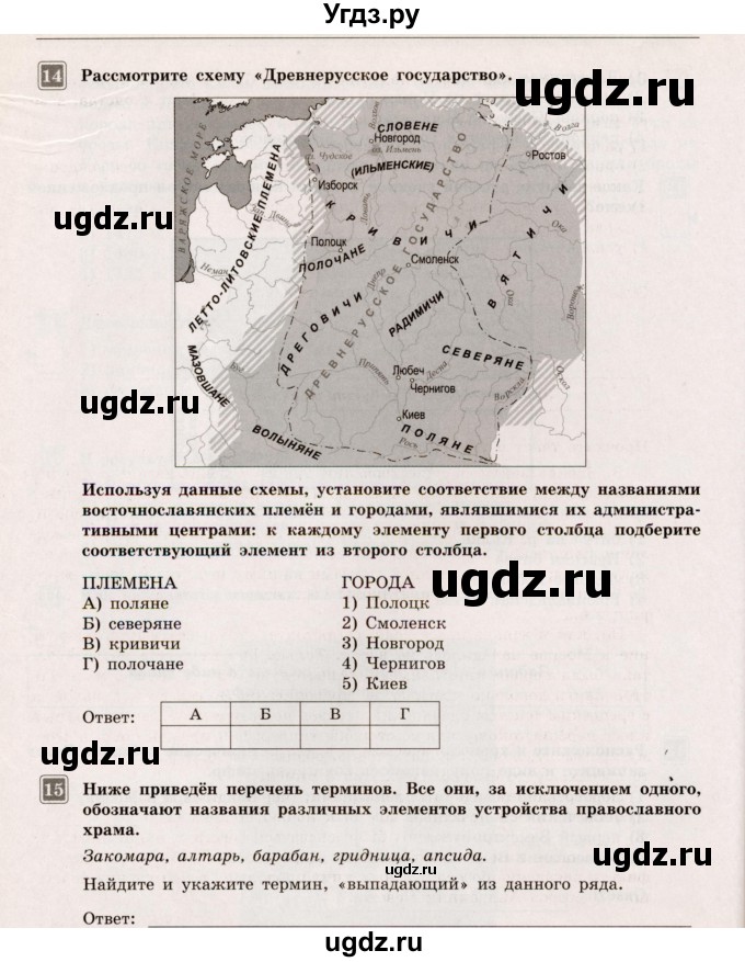 ГДЗ (Учебник) по истории 7 класс (тематический контроль) О.Н. Акиньшина / стартовая контрольная работа (вариант) / 1(продолжение 5)