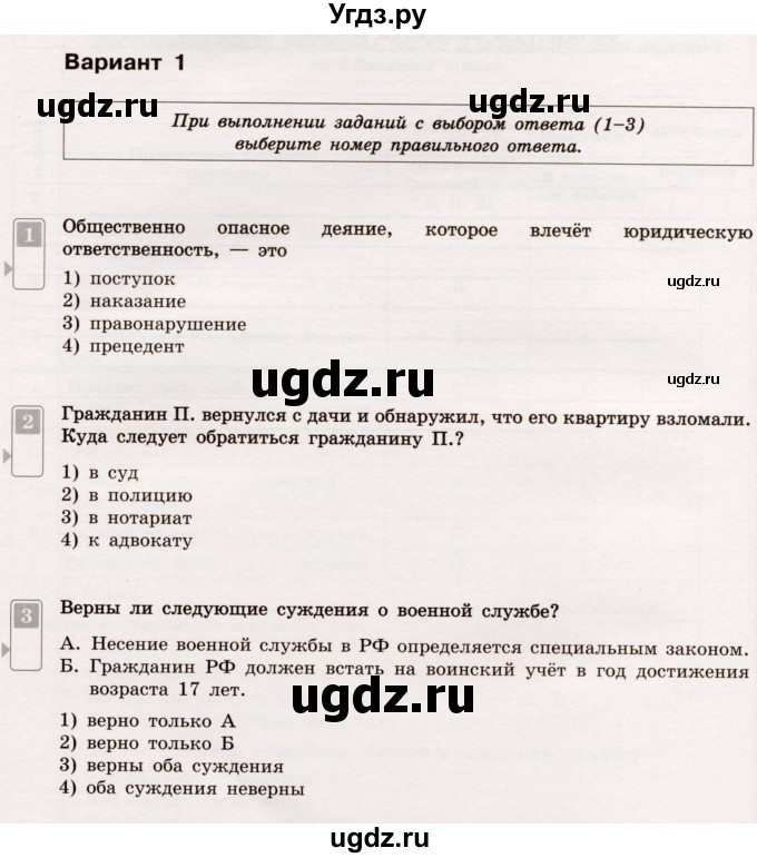 ГДЗ (Учебник) по обществознанию 7 класс (тематический контроль) Лобанов И.А. / тема 