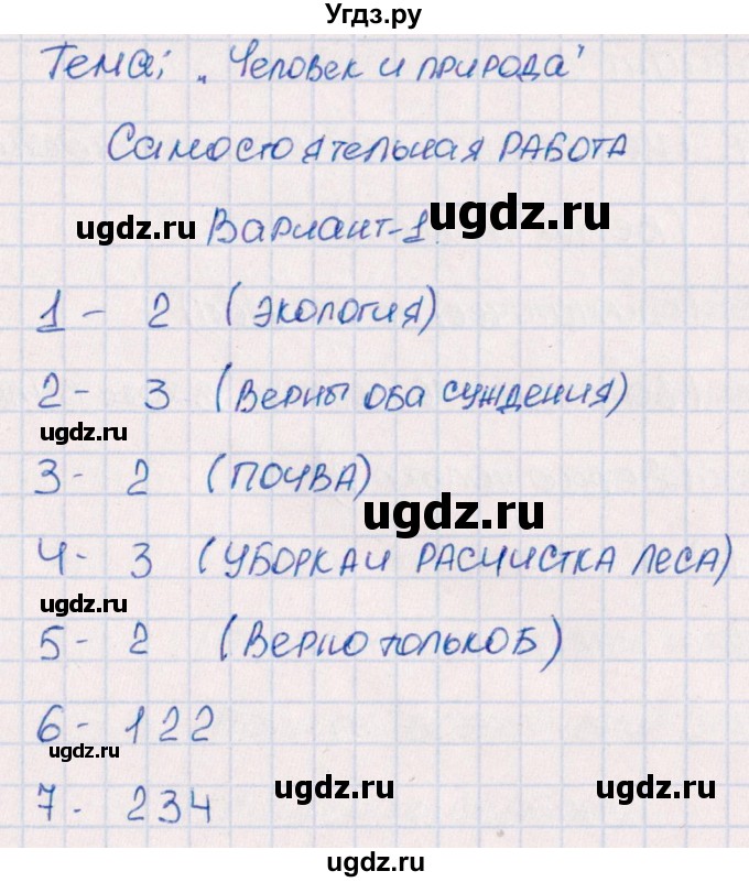 ГДЗ (Решебник) по обществознанию 7 класс (тематический контроль) Лобанов И.А. / тема 