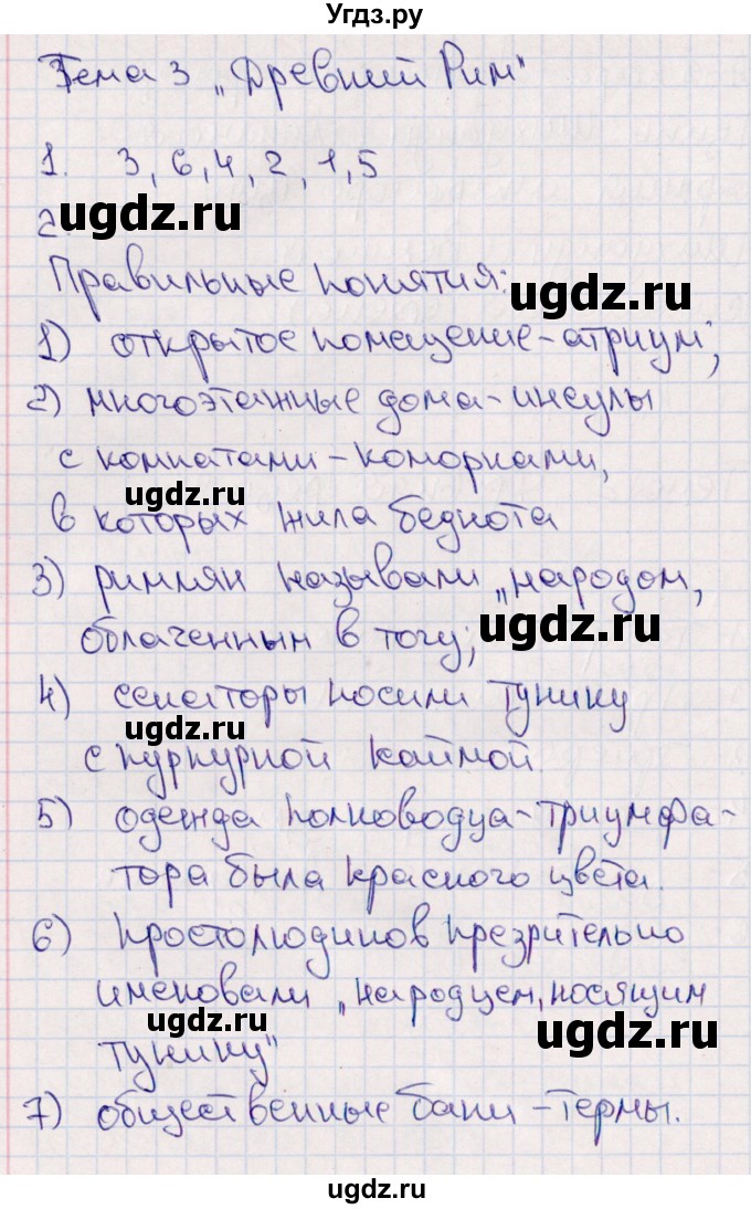 ГДЗ (Решебник) по истории 5 класс (тематический контроль) Саплина Е.В. / готовимся к олимпиаде / Древний Рим