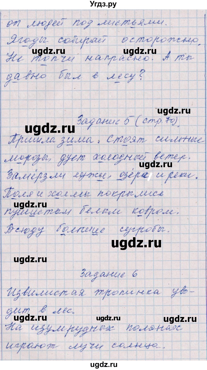 ГДЗ (Решебник) по русскому языку 2 класс (тематический контроль) В.Т. Голубь / тема 17 (вариант) / 1(продолжение 4)