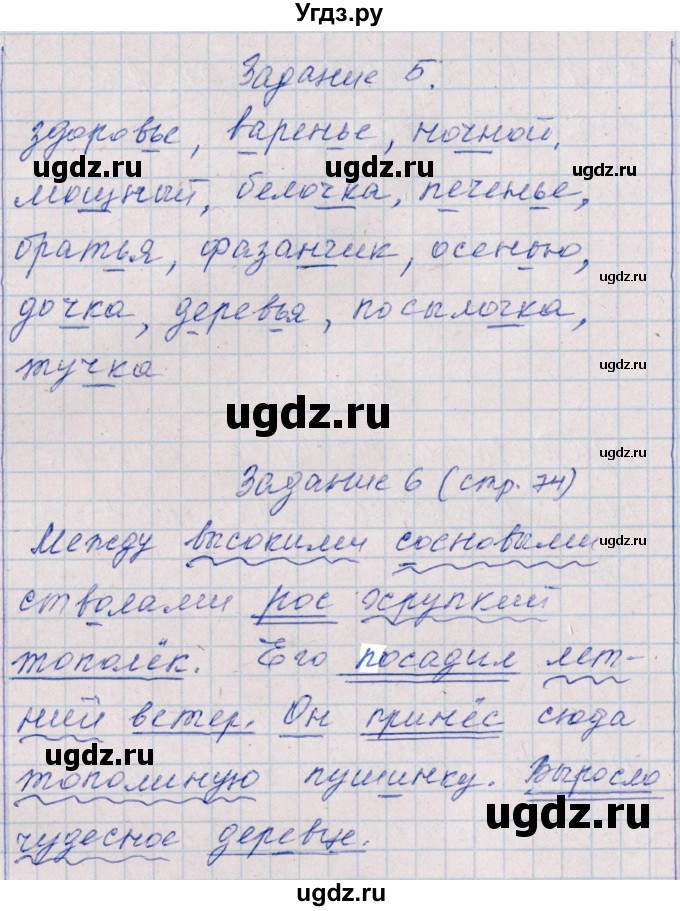 ГДЗ (Решебник) по русскому языку 2 класс (тематический контроль) В.Т. Голубь / тема 18 (вариант) / 1(продолжение 3)