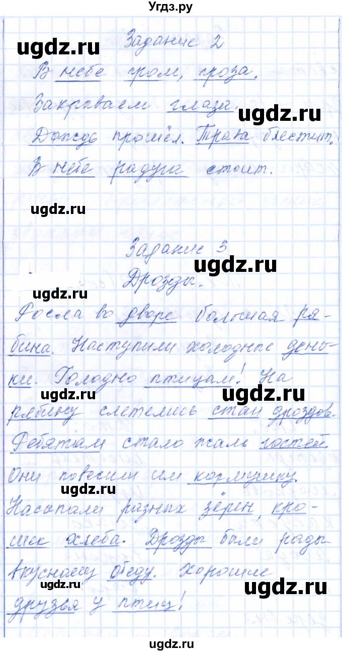 ГДЗ (Решебник) по русскому языку 2 класс (тематический контроль) В.Т. Голубь / тема 10 (вариант) / 2(продолжение 2)