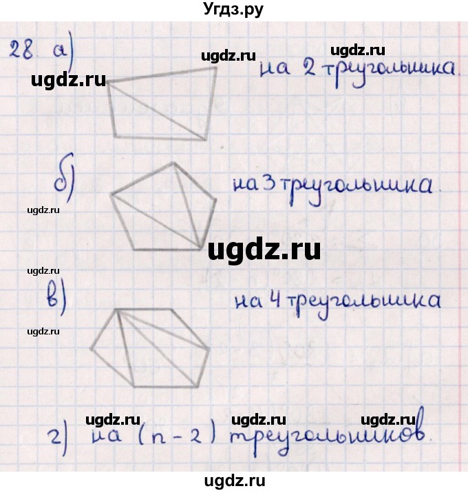 ГДЗ (Решебник) по геометрии 10 класс Смирнов В.А. / повторение курса 7-9 классов / 28