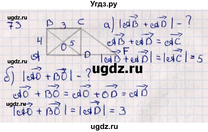 ГДЗ (Решебник) по геометрии 10 класс Смирнов В.А. / повторение курса 7-9 классов / 73