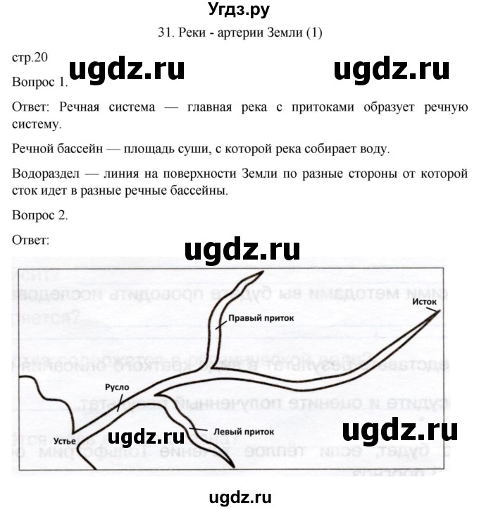 ГДЗ (Решебник) по географии 6 класс (рабочая тетрадь) Николина В.В. / страница / 20