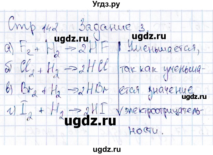 ГДЗ (Решебник) по химии 11 класс (рабочая тетрадь) Габриелян О.С. / страница / 142