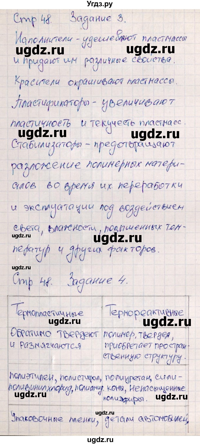 ГДЗ (Решебник) по химии 11 класс (рабочая тетрадь) Габриелян О.С. / страница / 48(продолжение 2)