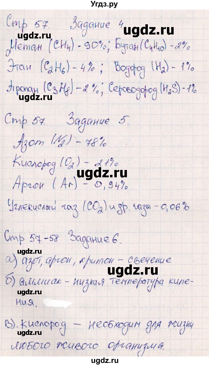 ГДЗ (Решебник) по химии 11 класс (рабочая тетрадь) Габриелян О.С. / страница / 57