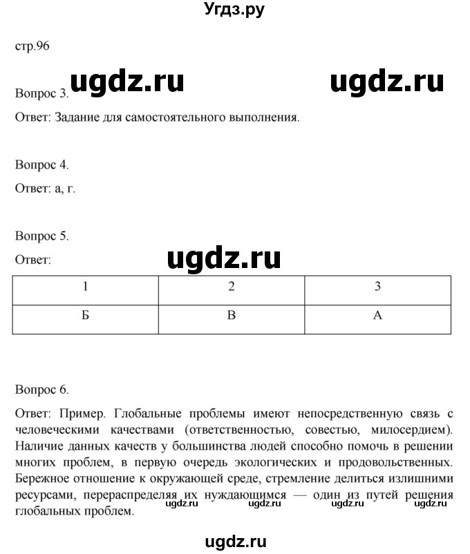 ГДЗ (Решебник) по географии 7 класс (рабочая тетрадь) Николина В.В. / страница / 96