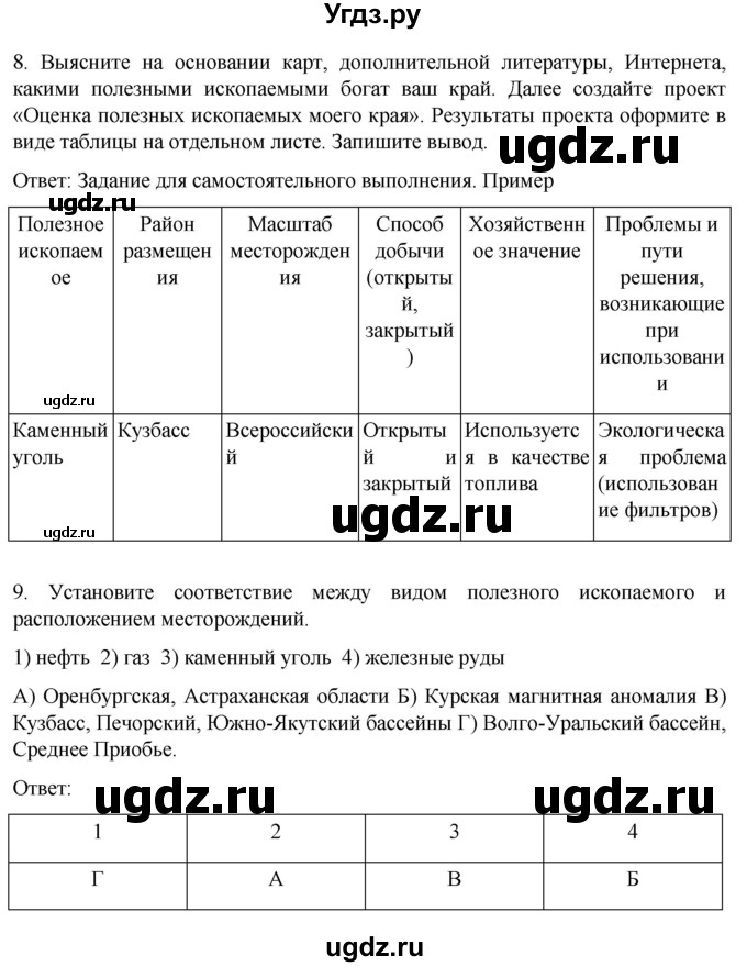 ГДЗ (Решебник) по географии 8 класс (рабочая тетрадь) Николина В.В. / страница / 45(продолжение 3)