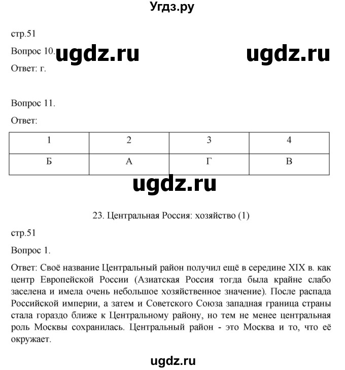 ГДЗ (Решебник) по географии 9 класс (рабочая тетрадь) Николина В.В. / страница / 51