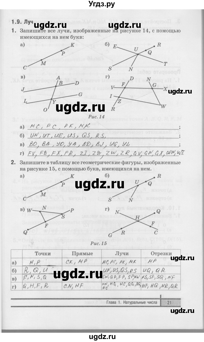 ГДЗ (Решебник) по математике 5 класс (рабочая тетрадь) Е.П. Кузнецова / часть 1. страница / 21