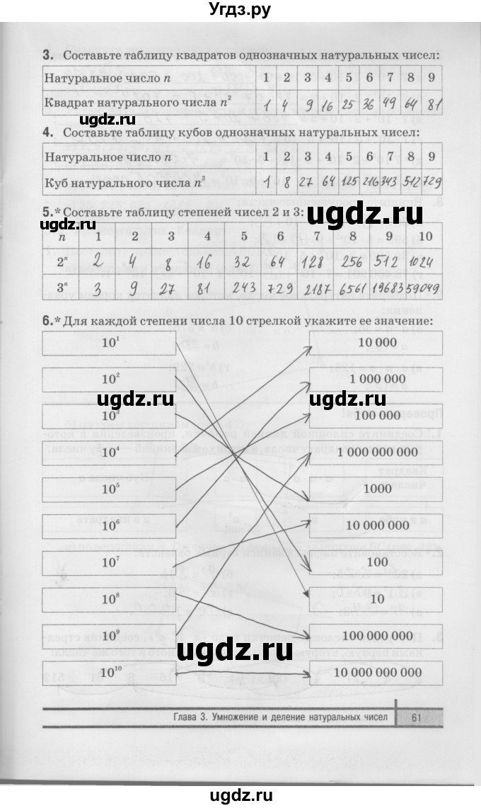 ГДЗ (Решебник) по математике 5 класс (рабочая тетрадь) Е.П. Кузнецова / часть 1. страница / 61