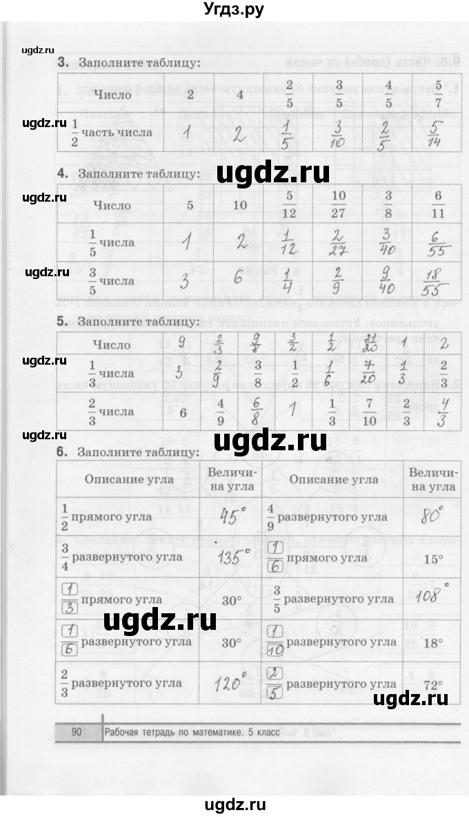 ГДЗ (Решебник) по математике 5 класс (рабочая тетрадь) Е.П. Кузнецова / часть 2. страница / 90