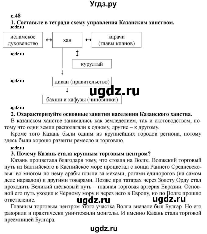 ГДЗ (Решебник) по истории 7 класс Черникова Т.В. / страница / 48