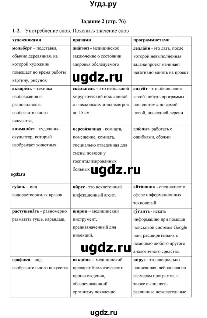 ГДЗ (Решебник) по русскому языку 4 класс Е.И. Матвеева / часть 1 (страница) / 76