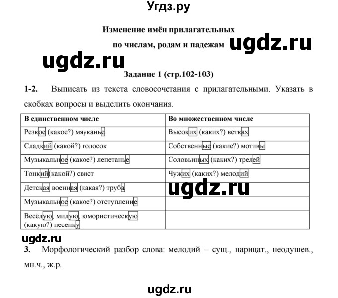 ГДЗ (Решебник) по русскому языку 4 класс Е.И. Матвеева / часть 2 (страница) / 102(продолжение 2)