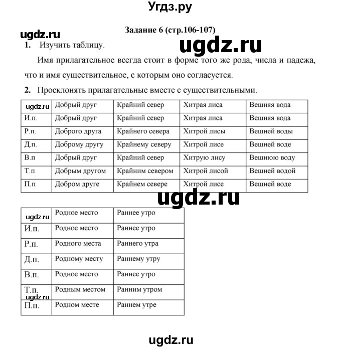 ГДЗ (Решебник) по русскому языку 4 класс Е.И. Матвеева / часть 2 (страница) / 106
