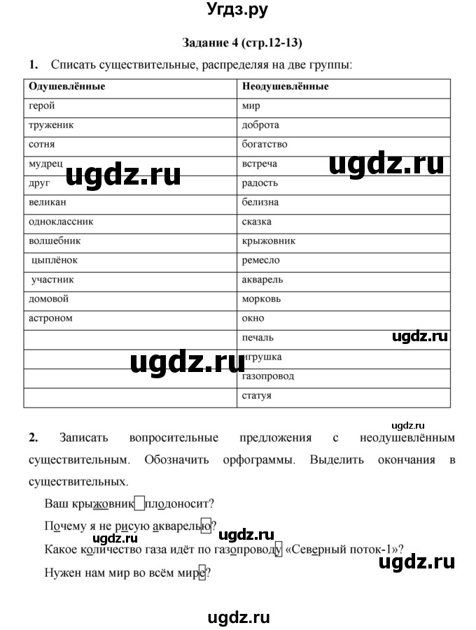 ГДЗ (Решебник) по русскому языку 4 класс Е.И. Матвеева / часть 2 (страница) / 12(продолжение 2)