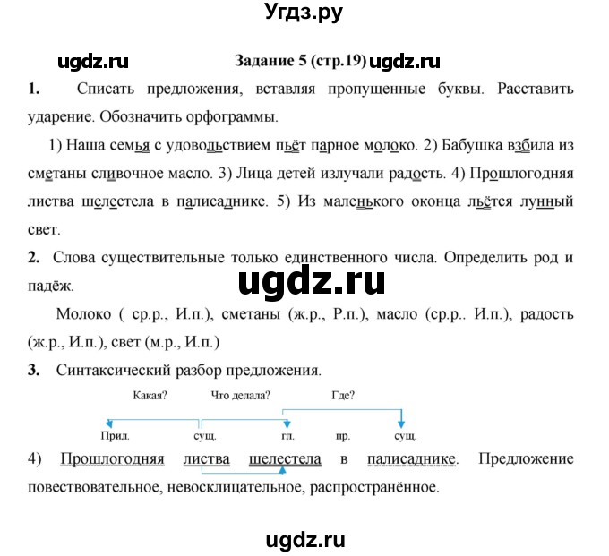 ГДЗ (Решебник) по русскому языку 4 класс Е.И. Матвеева / часть 2 (страница) / 19(продолжение 2)