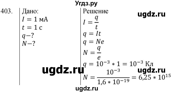 ГДЗ (Решебник) по физике 8 класс (сборник вопросов и задач) Марон А.Е. / номер / 403