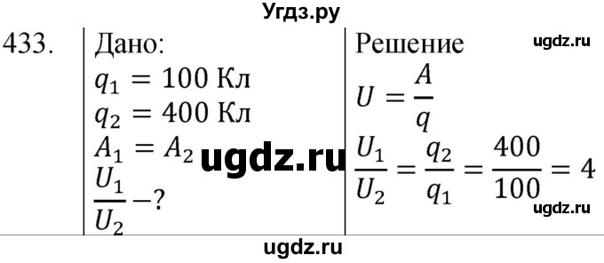 ГДЗ (Решебник) по физике 8 класс (сборник вопросов и задач) Марон А.Е. / номер / 433