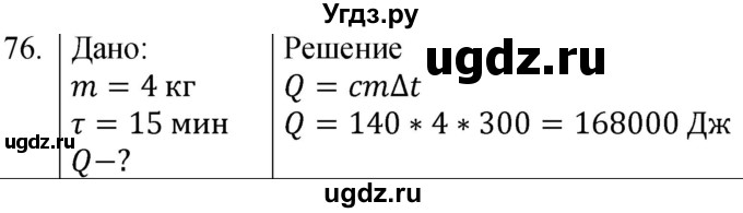 ГДЗ (Решебник) по физике 8 класс (сборник вопросов и задач) Марон А.Е. / номер / 76